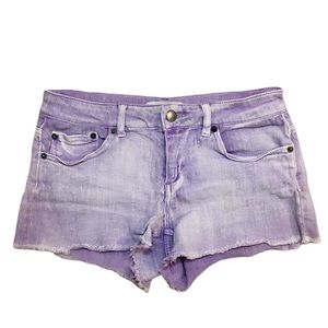 2.1 Denim Purple wash cutoff jean shorts, 27